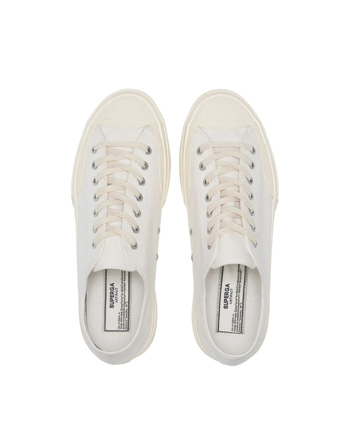 SUPERGA SCARPA UOMO SNEAKER WORKS LOW COTTON CANVAS OFF WHITE S51347W 126