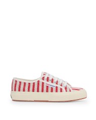 SUPERGA SCARPA DONNA SNEAKER COTTON STRIPE RED OFF WHITE S5138VW  126