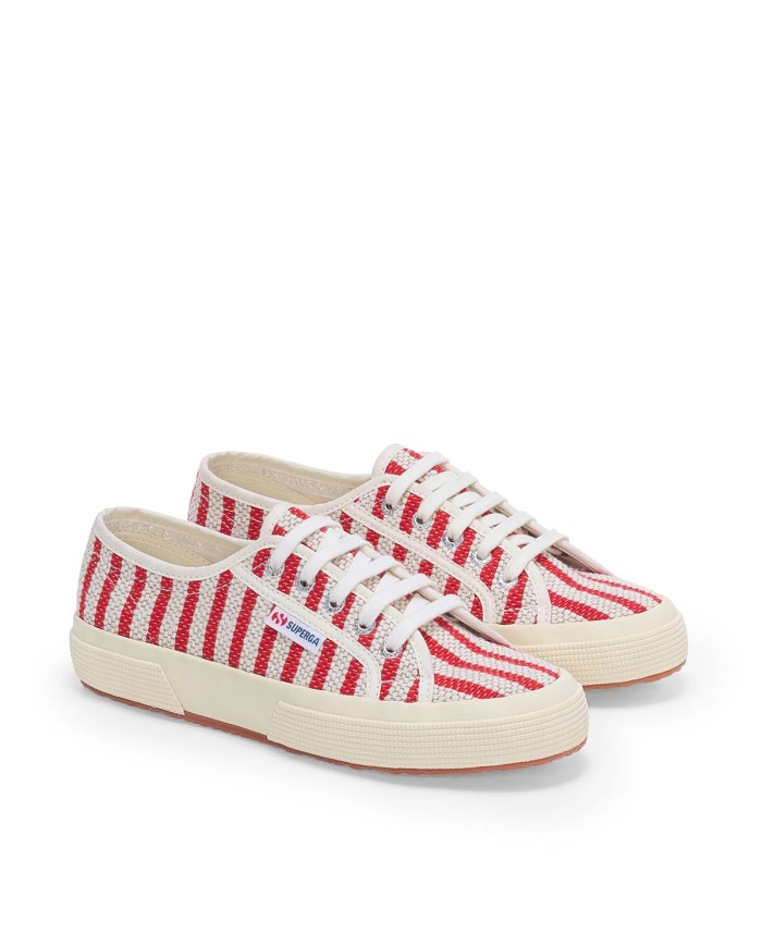 SUPERGA SCARPA DONNA SNEAKER COTTON STRIPE RED OFF WHITE S5138VW  126