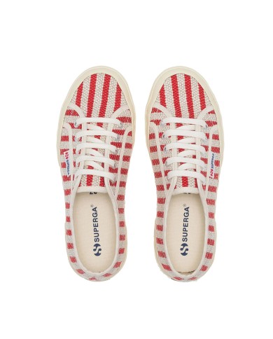 SUPERGA SCARPA DONNA SNEAKER COTTON STRIPE RED OFF WHITE S5138VW  126