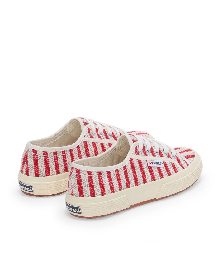SUPERGA SCARPA DONNA SNEAKER COTTON STRIPE RED OFF WHITE S5138VW  126