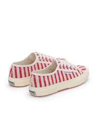 SUPERGA SCARPA DONNA SNEAKER COTTON STRIPE RED OFF WHITE S5138VW  126