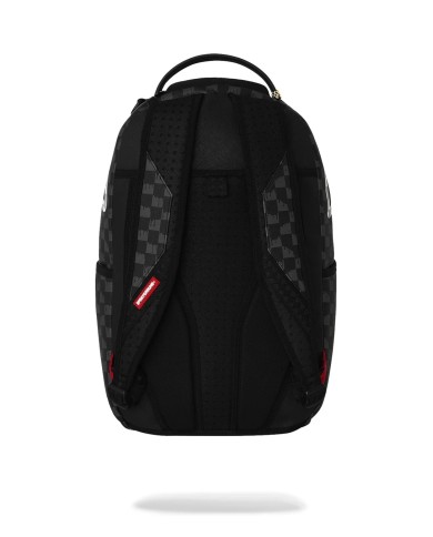 SPRAYGROUND ZAINO BLACK AND WHITE DRIP CHECK SHARK BACKPACK 910B8553NSZ 226