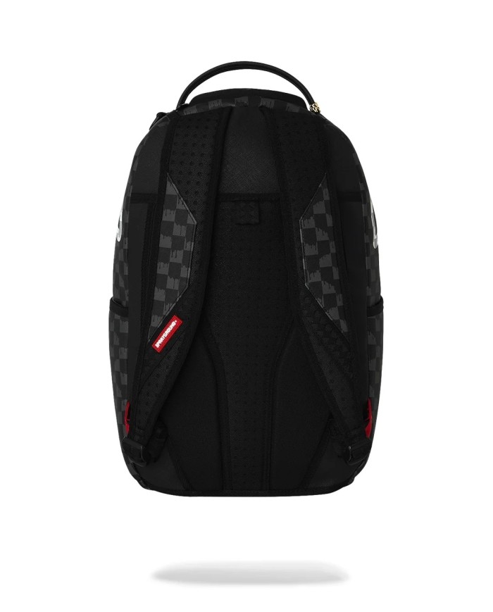 SPRAYGROUND ZAINO BLACK AND WHITE DRIP CHECK SHARK BACKPACK 910B8553NSZ 226