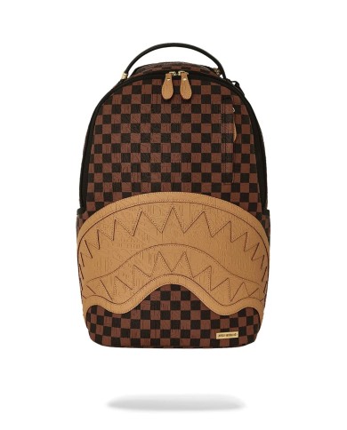 SPRAYGROUND ZAINO SEMBOSSED CHEK BROWN BACKPACK 910B8592NSZ 226