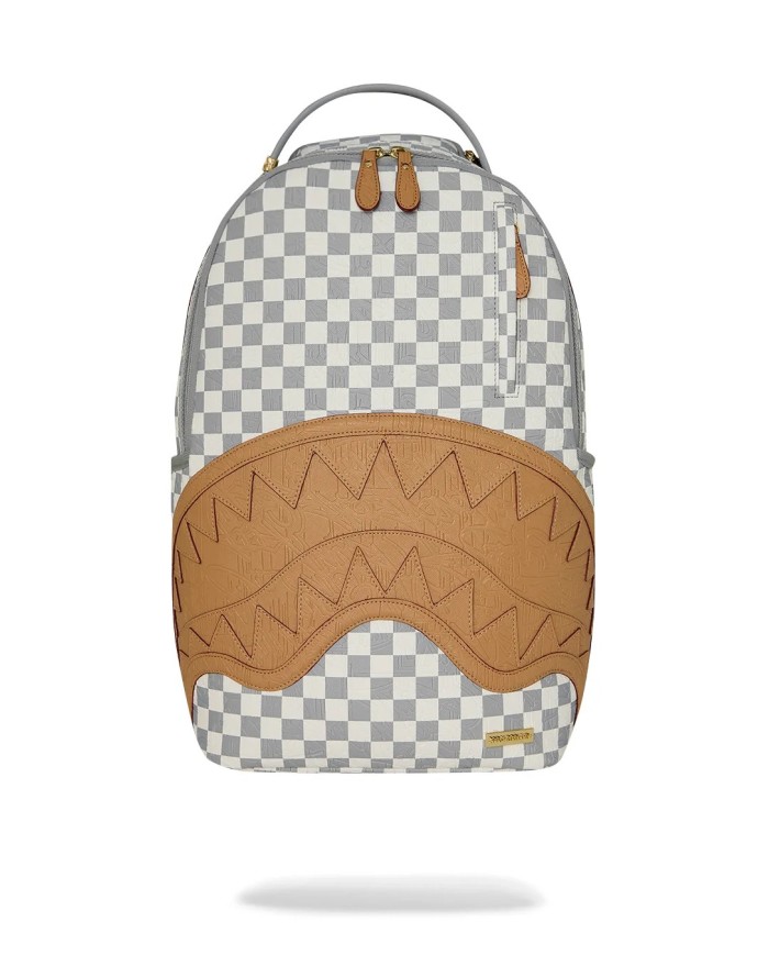 SPRAYGROUND ZAINO EMBOSSED CREAM CHECK BACKPACK 910B8593NSZ 226