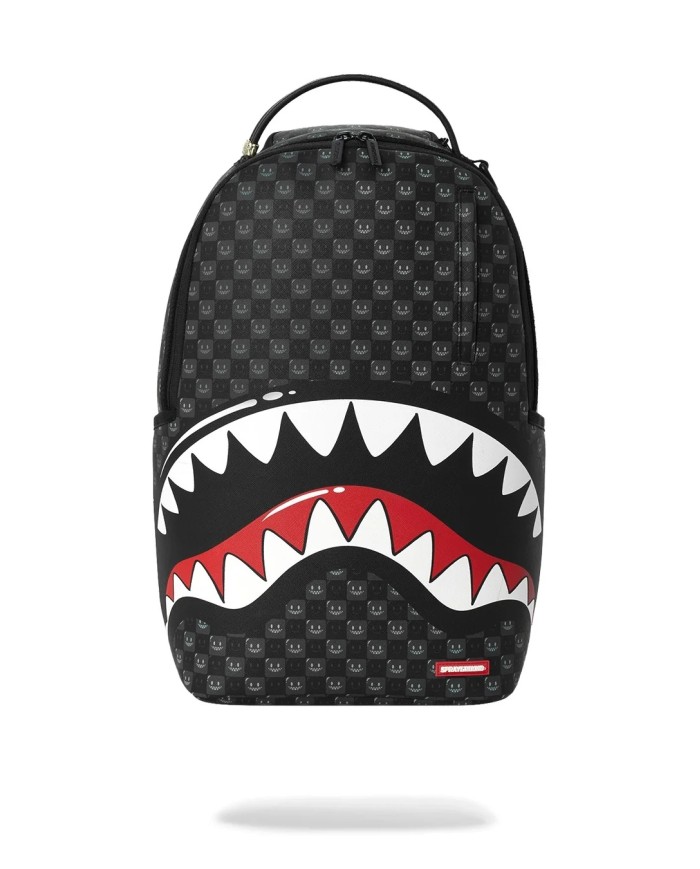 SPRAYGROUND ZAINO SHARK IN PARIS WTF BUBBLY BLACK CHECK BACKPACK 910B8633NSZ 226