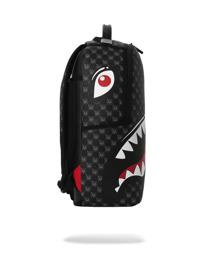 SPRAYGROUND ZAINO SHARK IN PARIS WTF BUBBLY BLACK CHECK BACKPACK 910B8633NSZ 226