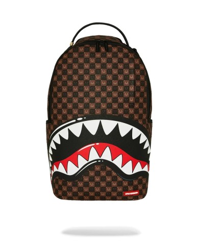 SPRAYGROUND ZAINO SHARK IN PARIS WTF BUBBLY BROWN CHECK BACKPACK 910B8634NSZ 226