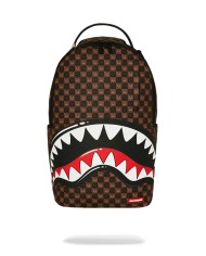 SPRAYGROUND ZAINO SHARK IN PARIS WTF BUBBLY BROWN CHECK BACKPACK 910B8634NSZ 226