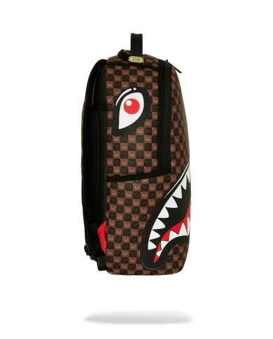 SPRAYGROUND ZAINO SHARK IN PARIS WTF BUBBLY BROWN CHECK BACKPACK 910B8634NSZ 226