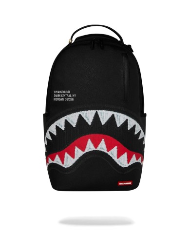 SPRAYGROUND ZAINO SHARK CENTRAL BLACK EMBROIDERED SHARK BACKPACK 910B9629NSZ 226