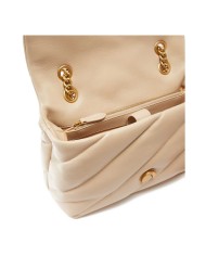 PINKO BORSA A TRACOLLA NAPPA TRAPUNTATA LOVE BAG PUFF CON CATENA GRIGIO FUMO/ANTIQUE GOLD 125