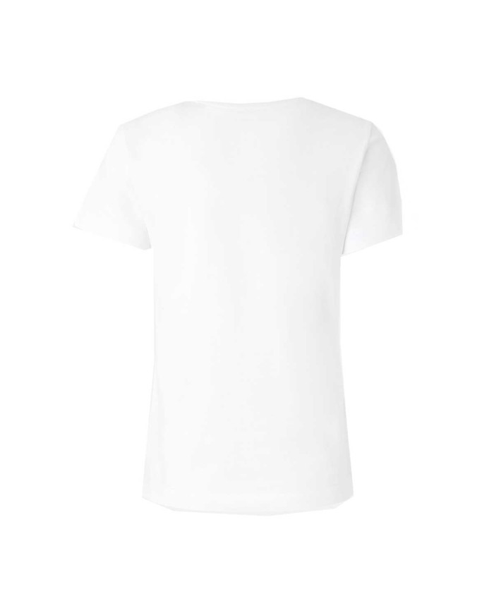 PINKO T-SHIRT DONNA MANICHE CORTE LOGO RICAMATO BIANCO 125