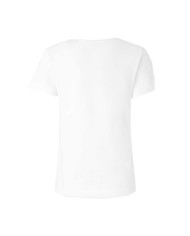 PINKO T-SHIRT DONNA MANICHE CORTE LOGO RICAMATO BIANCO 125