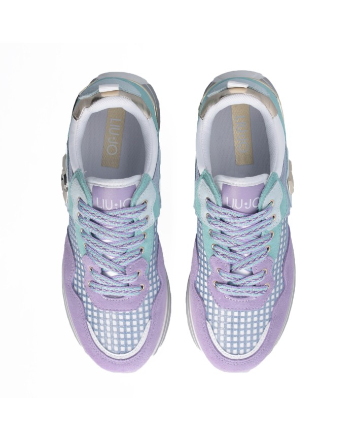 LIU-JO CALZATURE SCARPA DONNA SNEAKERS PLATFORM COW SUEDE MESH AMETISTA EMERALD BA5013 125