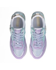 LIU-JO CALZATURE SCARPA DONNA SNEAKERS PLATFORM COW SUEDE MESH AMETISTA EMERALD BA5013 125