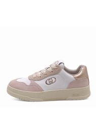 LIU-JO CALZATURE SCARPA DONNA SNEAKERS ME 03 SUEDE CALF NUDE WHITE PEACH BA5037 125