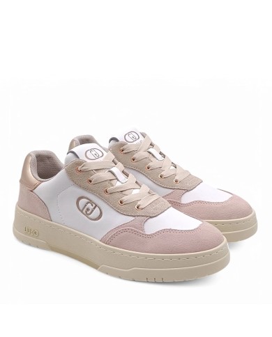LIU-JO CALZATURE SCARPA DONNA SNEAKERS ME 03 SUEDE CALF NUDE WHITE PEACH BA5037 125