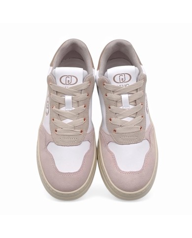 LIU-JO CALZATURE SCARPA DONNA SNEAKERS ME 03 SUEDE CALF NUDE WHITE PEACH BA5037 125