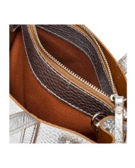 GIANNI CHIARINI MINI HAND BAG ALTEA CON TRACOLLA SILVER/ CARAMELLO BS 10965 RNGDBL 125