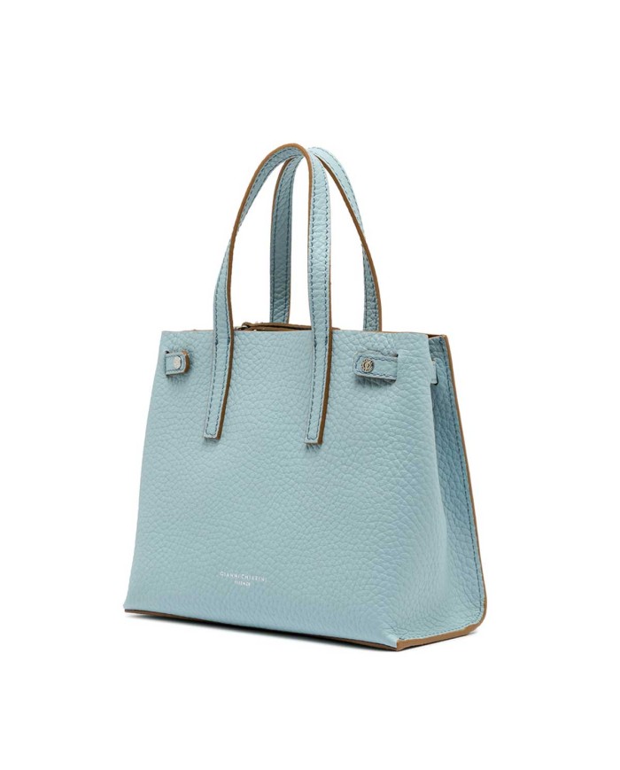 GIANNI CHIARINI MINI HAND BAG ALTEA CON TRACOLLA SKY/ CARAMELLO BS 10965 RNGDBL 125