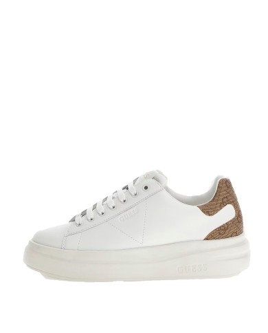 GUESS SCARPA DONNA SNEAKER ELBINA PELLE WHITE BEIGE FLJELB 125