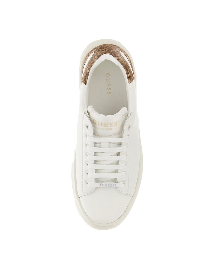 GUESS SCARPA DONNA SNEAKER ELBINA PELLE WHITE BEIGE FLJELB 125