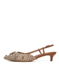 GUESS SCARPA DONNA SLING BACK JESSENY GIOIELLO MARRONE FLPJSN 125