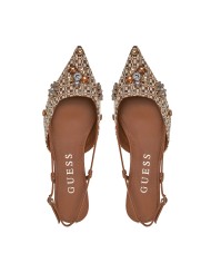 GUESS SCARPA DONNA SLING BACK JESSENY GIOIELLO MARRONE FLPJSN 125