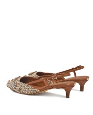 GUESS SCARPA DONNA SLING BACK JESSENY GIOIELLO MARRONE FLPJSN 125