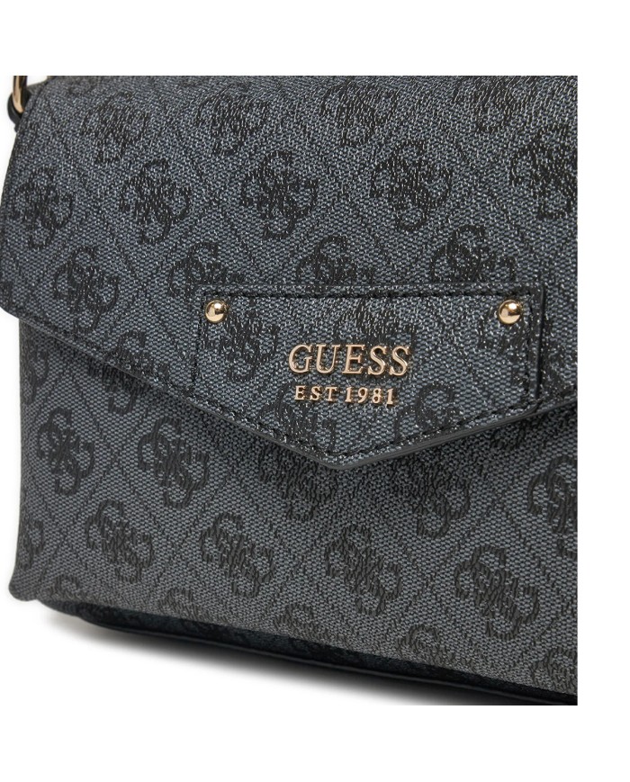 GUESS BORSA DONNA SHOULDER FLAP BAG CON TRACOLLA MONOGRAM BRENTON COAL HWEBG8 125