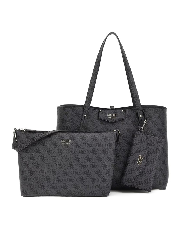 GUESS BORSA DONNA SHOPPING BAG CON POCHETTE BRENTON COAL HWEBG8 125