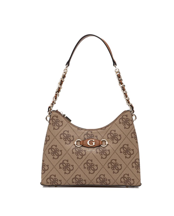 GUESS BORSA DONNA SHOULDER BAG IZZY MONOGRAM LATTE LOGO HWSO86 125
