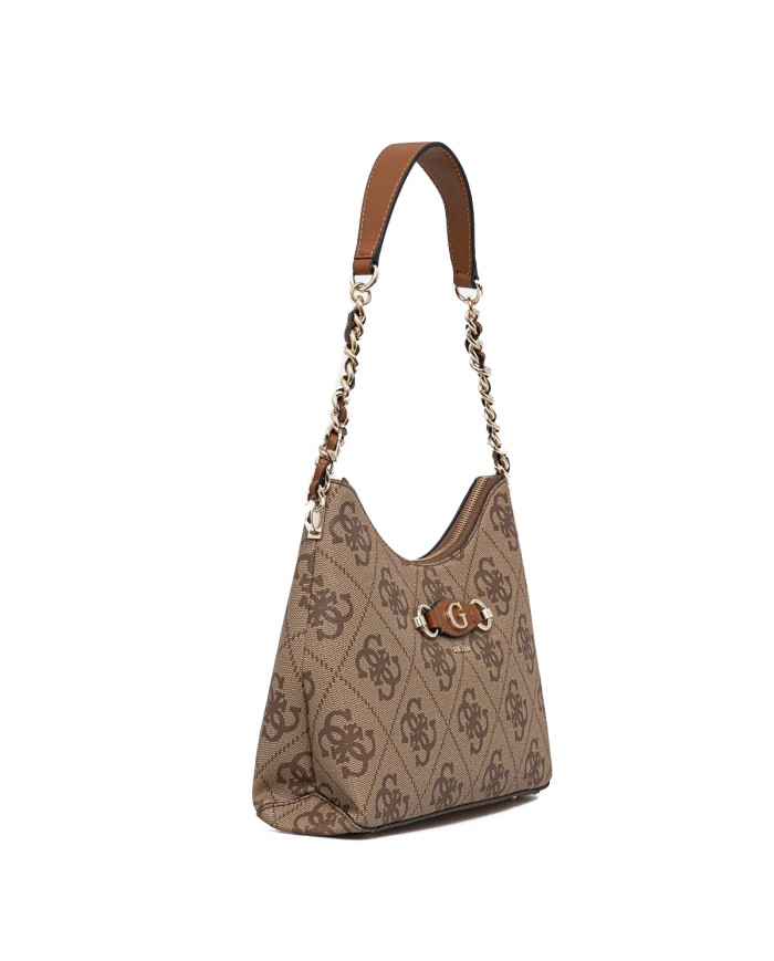 GUESS BORSA DONNA SHOULDER BAG IZZY MONOGRAM LATTE LOGO HWSO86 125