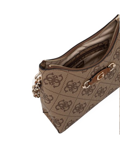 GUESS BORSA DONNA SHOULDER BAG IZZY MONOGRAM LATTE LOGO HWSO86 125