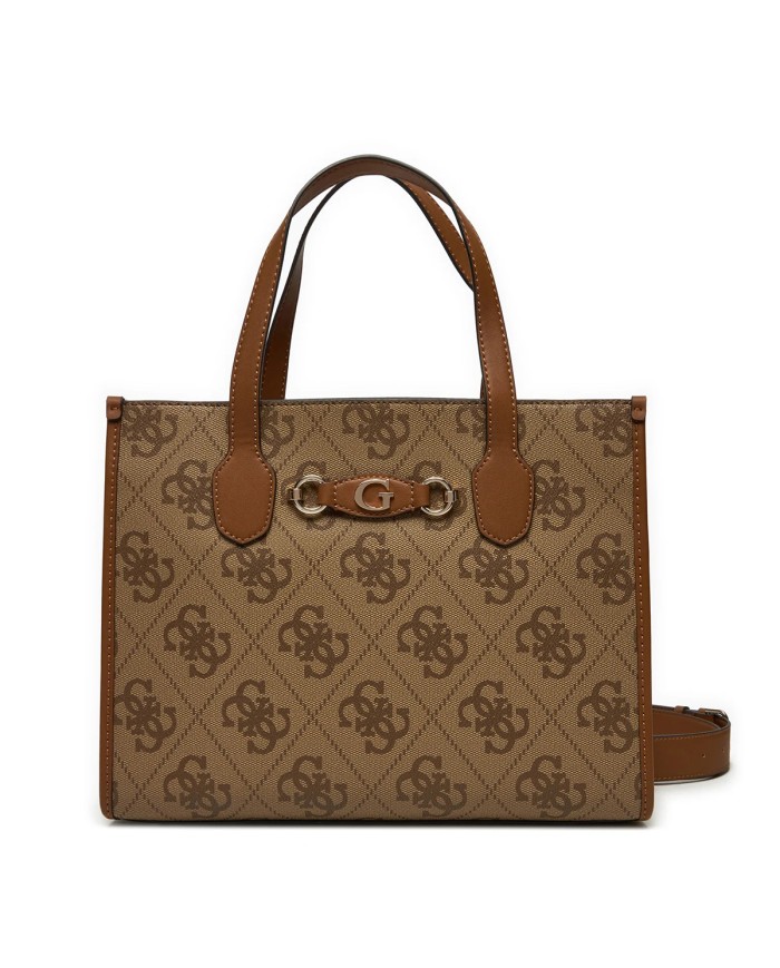 GUESS BORSA DONNA TOTE BAG CON TRACOLLA IZZY 4G LATTE LOGO HWOS86 125