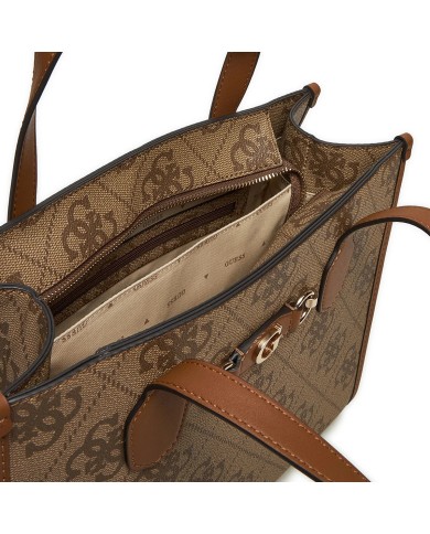 GUESS BORSA DONNA TOTE BAG CON TRACOLLA IZZY 4G LATTE LOGO HWOS86 125