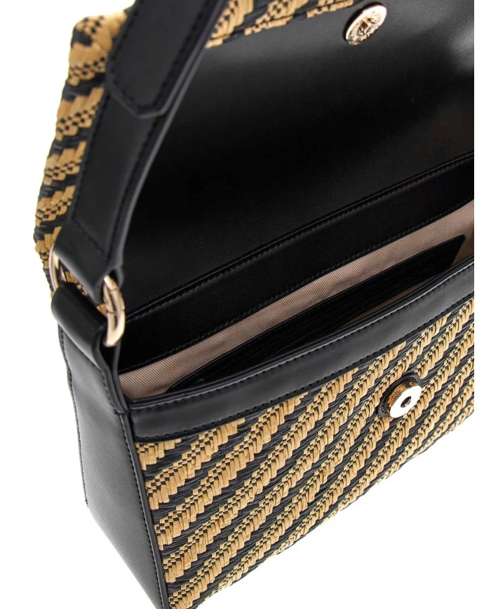 GUESS BORSA DONNA SHOULDER FLAP BAG SIMONA NATURAL BLACK HWWG92 125