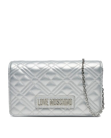 MOSCHINO POCHETTE QUILTED METALLIC SILVER JC4079 125