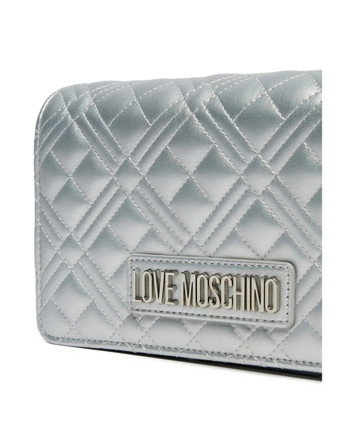MOSCHINO POCHETTE QUILTED METALLIC SILVER JC4079 125