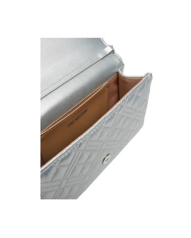 MOSCHINO POCHETTE QUILTED METALLIC SILVER JC4079 125