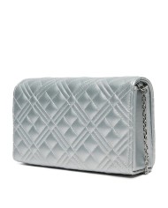 MOSCHINO POCHETTE QUILTED METALLIC SILVER JC4079 125
