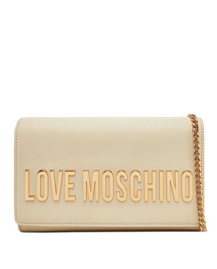MOSCHINO POCHETTE MAXI LOGO GOLD IVORY JC4103 125