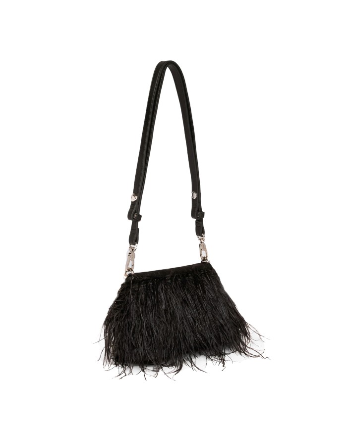 LIU-JO BORSA DONNA LIU JO CROSSBODY BAG ECS CON PIUME LA PUFFY NERO AA5269 125