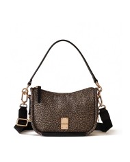 BORBONESE  HOBO SMALL CAHIER OP NATURALE/ NERO CON TRACOLLA A NASTRO 91010036I15