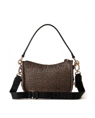 BORBONESE  HOBO SMALL CAHIER OP NATURALE/ NERO CON TRACOLLA A NASTRO 91010036I15