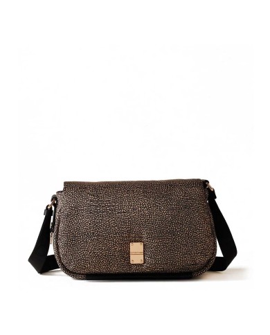 BORBONESE CROSSBODY CAHIER MEDIUM OP NATURALE/ NERO