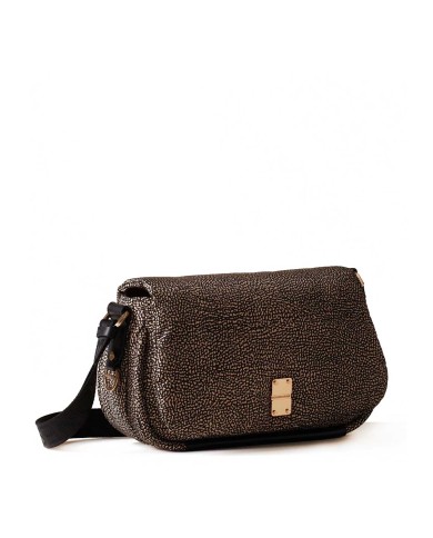 BORBONESE CROSSBODY CAHIER MEDIUM OP NATURALE/ NERO