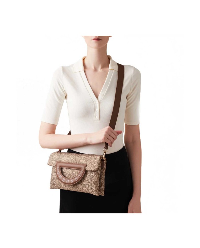 BORBONESE CROSSBODY SMALL BOUCHE BEIGE/MARRONE